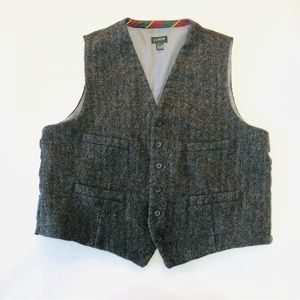 J. Crew 100% Wool Houndstooth Vest - Men's XL